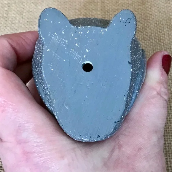 Speckled Gray Owl Figurine Kitsch Dark Academia Fairy Core Woodland Whimsical - Picture 6 of 6